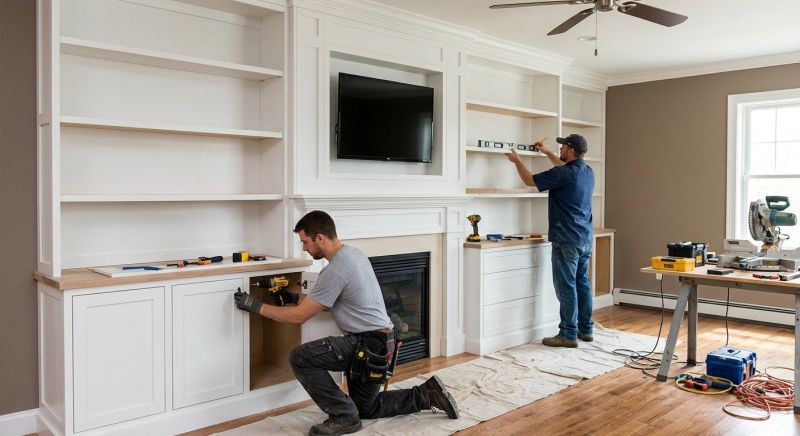 Fireplace Cabinet Installation in Winston Salem, NC